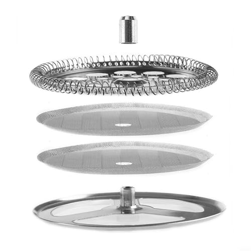 Tidevib 4-teiliges Edelstahl-Pressefilter-Ersatz-Set mit Spiralplatte, Kreuzplatte, Kaffeemaschine (350 ml) von Tidevib