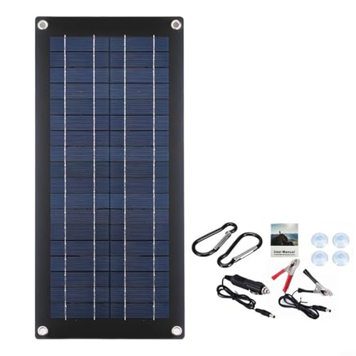 Tidevib 60 W Solarmodul 12 V-18 V Erhaltungsbatterie-Ladegerät mit zwei USB-Anschlüssen für Wohnwagen, Auto, Van, Boot, Zellen, Rückentladungsschutz von Tidevib