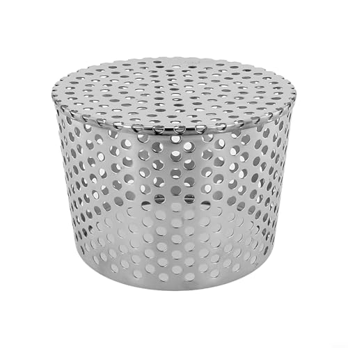 Tidevib Abflussfilter für Dachrinne, Laubschutz, Edelstahlgeflecht, hält Dachrinnenfallrohre frei von Verstopfungen durch Blätter, Moos, Schlamm (128–145 mm) von Tidevib