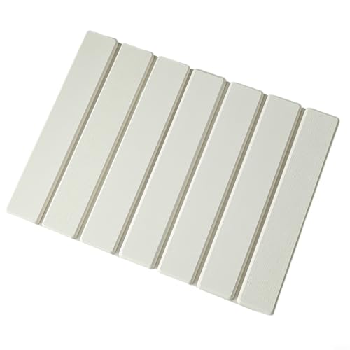 Tidevib Abtropfmatte Kieselgur Küche Geschirr Abtropfmatte faltbar Thekenschutz hitzebeständig saugfähig Pad für Tassen Teller 40 x 30 cm (weiß) von Tidevib