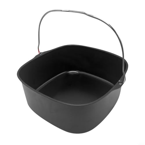 Tidevib Air Fryer Zubehör Set mit quadratischen Kuchenkörben, schwarze Backbleche für Luftfritteusen, Kuchen, Braten und Backformen, für die meisten Modelle (19,1 cm) von Tidevib