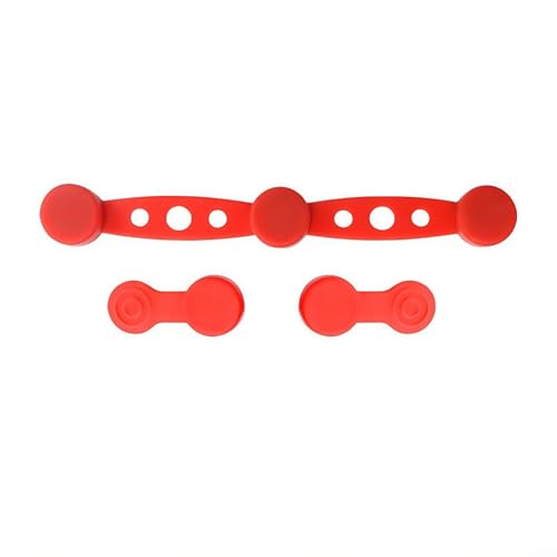 Tidevib AirFryer Magnet-Silikonschnallen-Set für Pergamentpapierhalter, Küchenzubehör mit langen und kurzen Clips, hitzebeständig (rot) von Tidevib