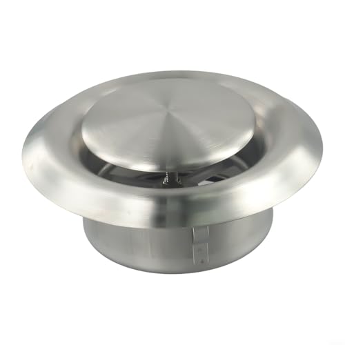 Tidevib Edelstahl-Wand-Lüftungsauslass Metallabdeckung Abluftgitter für Badezimmer Küche Wäschetrockner Dunstabzugshaube Klimaanlagen (100 mm) von Tidevib