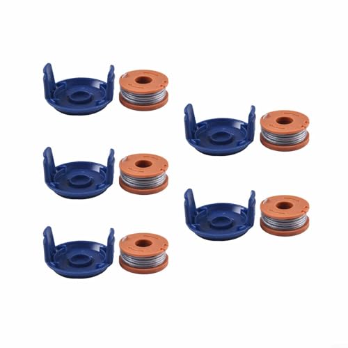 Tidevib Ersatz-Spulenabdeckungs-Set für MacAllister für MGTP18Li Gartentrimmer, Spulenabdeckung mit Spulenspule, Rasentrimmer-Montage (5 Set) von Tidevib