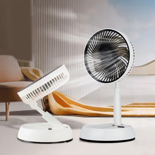 Tidevib Faltbarer USB-Ventilator, 5400 mAh Akku mit Fernbedienung für einfache und leise Kühllösungen (2) von Tidevib