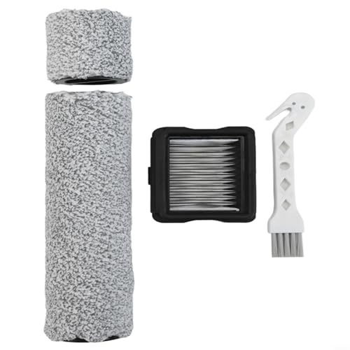 Tidevib Für Eureka Filterrollenbürsten-Set für RapidWash 630 NEW630 NEW630PL Akku-Reiniger mit weichen Borsten für harte Böden (C) von Tidevib
