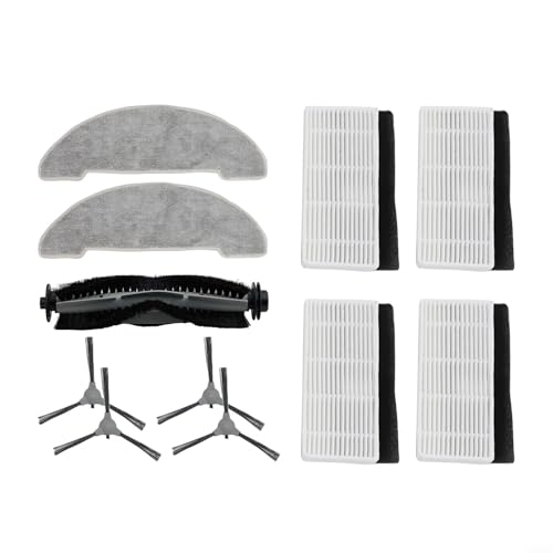 Tidevib Für Ultenic Roboter-Staubsauger-Zubehör-Set, Haupt-Rollbürste, Seitenbürste, Wischmopp-Pads, Filterelemente für D5S Pro Serie (4) von Tidevib