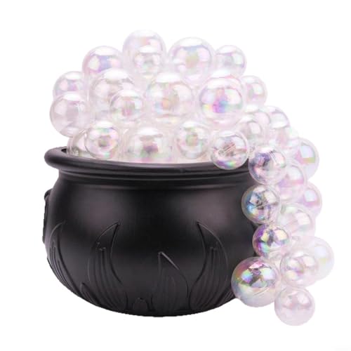 Tidevib Halloween Indoor Decor Set, DIY Bubbling Pot with Remote Controlled Lights, Vintage Style Party Decoration, Black or Pink Purple von Tidevib