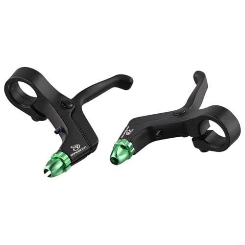 Tidevib Kinderfahrrad 2-Finger-Bremshebel aus Legierung für Mountainbikes, leichtes Aluminium, für mechanische Scheiben- und Linearzugbremsen (grün) von Tidevib