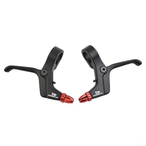 Tidevib Kinderfahrrad 2-Finger-Bremshebel aus Legierung für Mountainbikes, leichtes Aluminium, für mechanische Scheiben- und Linearzugbremsen (rot) von Tidevib