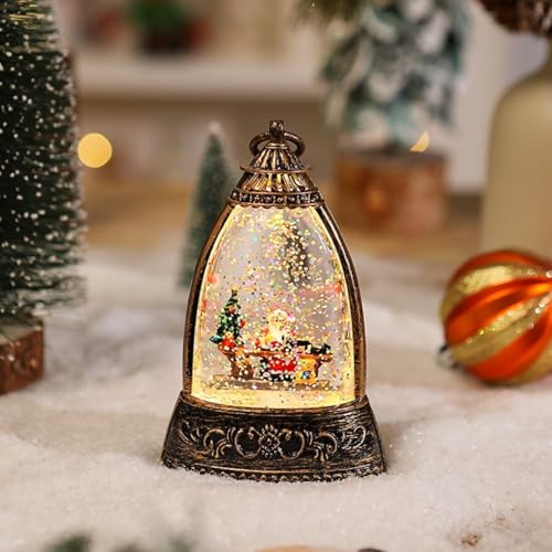 Tidevib LED-Kerzen-Dekoration, Weihnachtsmann, Elch, Schneemann, Muster, feuerlose Teelicht-Laterne, für Weihnachten, Party, Heimdekoration, 13 cm (Alter) von Tidevib