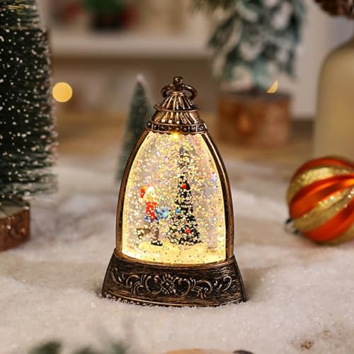 Tidevib LED-Kerzen-Dekoration, Weihnachtsmann, Elch, Schneemann, Muster, feuerlose Teelicht-Laterne, für Weihnachten, Party, Heimdekoration, 13 cm (Jungen-Stil) von Tidevib