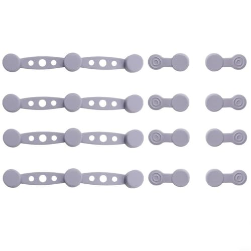 Tidevib Luftfritteusenkorb, magnetische Clips, mehrfarbiger Silikon-Papierhalter mit langen und kurzen Schnallen, hitzebeständig, Küchenzubehör (grau) von Tidevib