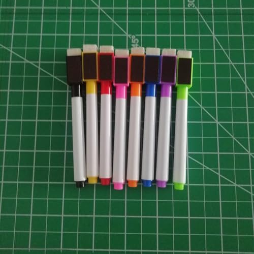 Tidevib Magnetisches Kühlschrank-Whiteboard, trocken abwischbar, Memoboard mit 8 Farbmarkern für Küche oder Büro, leicht zu reinigen, wiederverwendbar, A3, A4, A5 von Tidevib