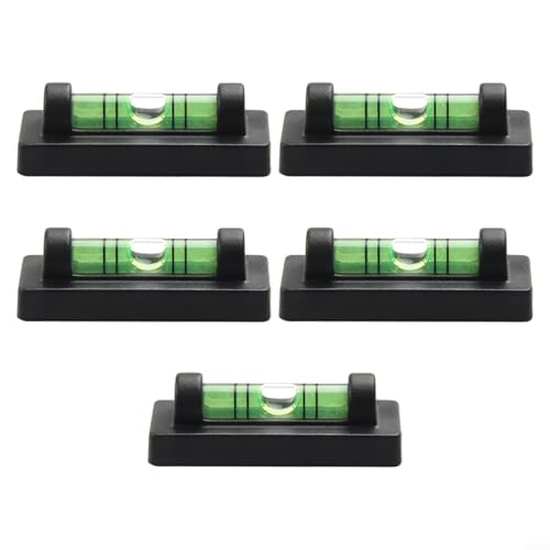 Tidevib Magnetisches Wasserwaagenanzeiger-Set für Zuhause, Werkstatt, Layout, Messung, Bilderrahmen, Spiegel, Installationswerkzeug, Schwarz, 2/5 Stück (5 Stück) von Tidevib