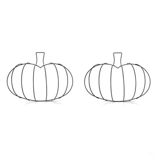 Tidevib Metall-Kürbis-Kranzform, Drahtrahmen für Herbst, Halloween, Erntedankfest, Haustür, hängende DIY-Dekoration, 25 x 20 cm, 2 Stück von Tidevib