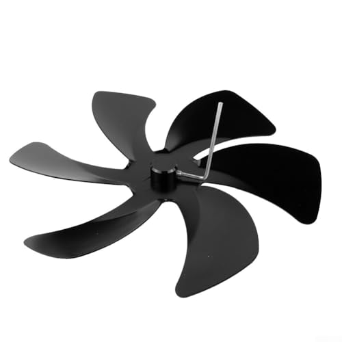 Tidevib Ofenventilator mit 6 Flügeln, Wärmeaktivierung für effiziente Warmluftzirkulation ohne Strom (Schwarz) von Tidevib
