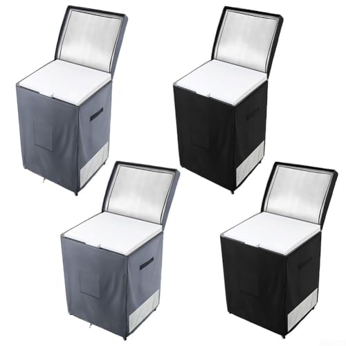 Tidevib Outdoor-Gefrierschrank-Abdeckung für 210D-Gefrierschränke, wasserdichtes 210D-Oxford-Gewebe mit elastischer Saumkordel, Belüftungsöffnungen (schwarz, 71,12 x 58,42 x 86,36 cm) von Tidevib