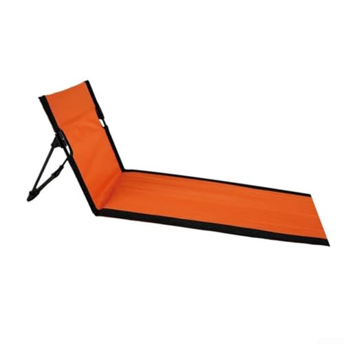 Tidevib Outdoor-Klappstuhl mit Rückenlehnenkissen, ideal für Strand, Camping und Picknicks (orange) von Tidevib