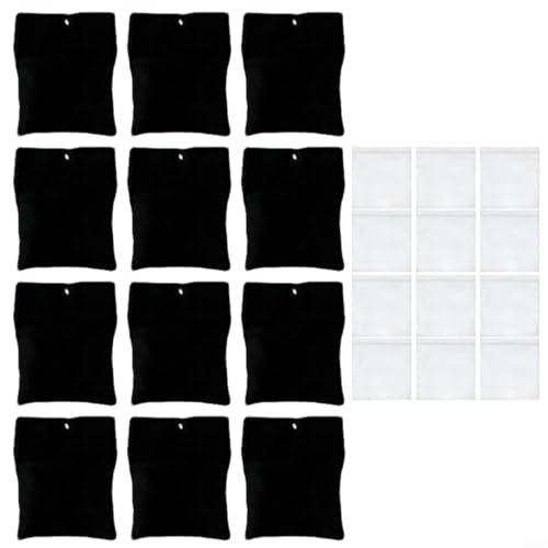 Tidevib Outdoor Vorhang Sandsäcke 425.2 g Canvas Gewichtete Taschen mit Metallverschlüssen für Terrasse Pavillon Tischdecke Windschutz schwarz (12 Stück) von Tidevib