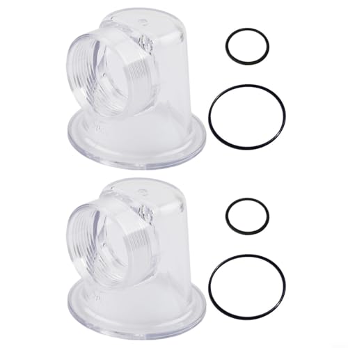 Tidevib Schwimmbad-Umwälzpumpe, transparenter Einsatz, Vorfilterdeckel mit O-Ringen für SPS25, SPS75, SPS100 Pumpen-Ersatzteile (2 Sets) von Tidevib
