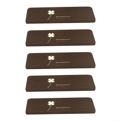 Tidevib Stufenmatten für Treppenstufen, leuchtet im Dunkeln, 5 Stück, rutschfeste Polyester-Matten für Holzstufen im Innenbereich, Sicherheit und Heimdekoration (vierblättriges Kleeblatt) von Tidevib