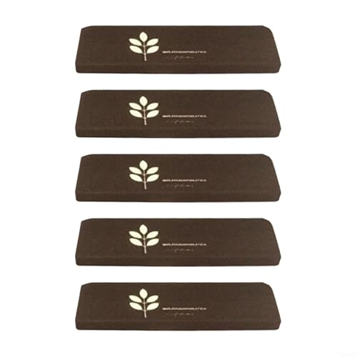 Tidevib Stufenmatten im Dunkeln, 5 Stück, rutschfeste Polyester-Matten für Holzstufen im Innenbereich, Sicherheit und Heimdekoration (fünfblättriges Kleeblatt) von Tidevib