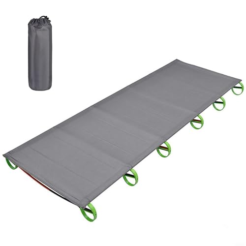 Tidevib Tragbares Einzel-Campingbett mit Aluminiumlegierung und Oxford-Stoff (grün) von Tidevib