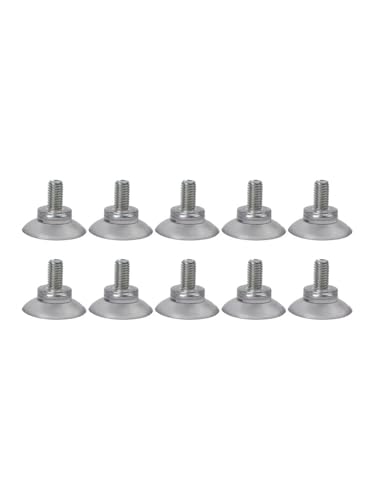 Tidevib Transparente PVC-Saugnäpfe mit M8-Rändelschrauben und Muttern für Glas oder glatte Oberflächen, 34 mm/37 mm/50 mm, 10 Stück von Tidevib