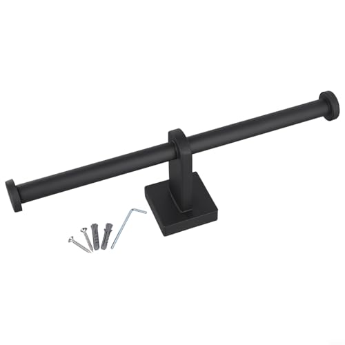 Toilettenpapierhalter zur Wandmontage, Doppelring-Design, Edelstahl-Finish (schwarz) von Tidevib