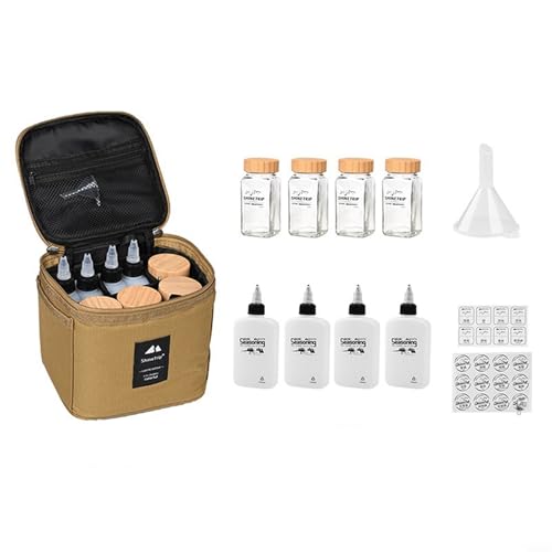 Tragbare Gewürzgläser, Organizer für Outdoor-Camping, 8 Flaschen Set mit Aufbewahrungstasche, stabiles 900D-Oxford-Tuch, abnehmbares Innenfutter für Reinigung und Seitentasche (nur Tasche, schwarz) Tragbare Gewürzgläser, Organizer für Outdoor-Camping, 8 Flaschen Set mit Aufbewahrungstasche, stabiles 900D-Oxford-Tuch, abnehmbares Innenfutter für Reinigung und Seitentasche (nur Tasche, schwarz) von Tidevib