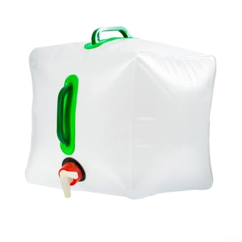 Tragbarer 20-Liter-Wasserbeutel mit doppelten Griffen, faltbarer PVC-Wasserkocher für einfaches Tragen im Freien (20 l) von Tidevib