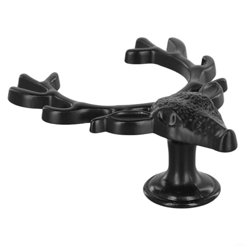 Türknauf und Schrankgriff aus Metall in Hirschform, Zinklegierung, dekorative Hardware (schwarz) von Tidevib