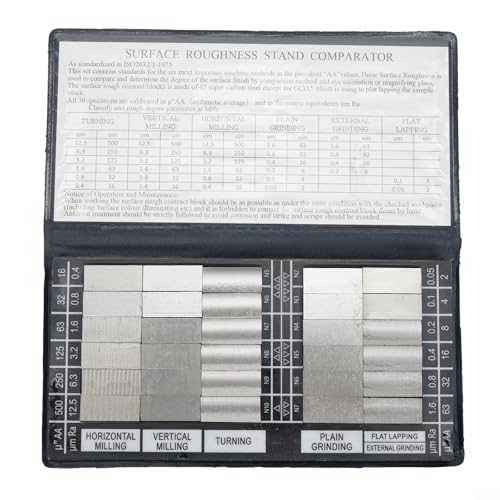 Umfassendes 30-teiliges Rauheitsvergleich-Set zur Messung der äußeren Glätte mechanischer Komponenten Umfassendes 30-teiliges Rauheitsvergleich-Set zur Messung der äußeren Glätte mechanischer Komponenten von Tidevib
