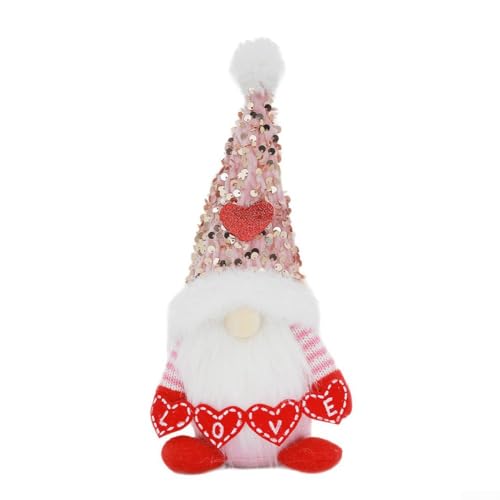 Valentinstags-Plüschpuppen-Zwerg-Set für Mr. und Mrs, handgefertigtes Ornament für eine warme und liebevolle Atmosphäre in jedem Raum oder Eingangsbereich (Herrenflaggen) von Tidevib