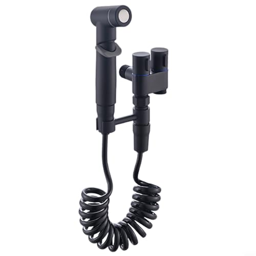 Verbinden Sie Ihre Duschköpfe mühelos mit unserem 2-in-2-Out-Messing-Ventil mit separaten Reglern (elegantes Schwarz) von Tidevib