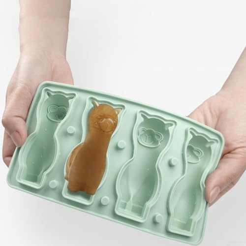 Verspielte Alpaka-Eiswürfelform mit Deckel und Trichter, um Getränke zu verschönern und Versammlungen unvergesslich zu machen (schwarz) von Tidevib
