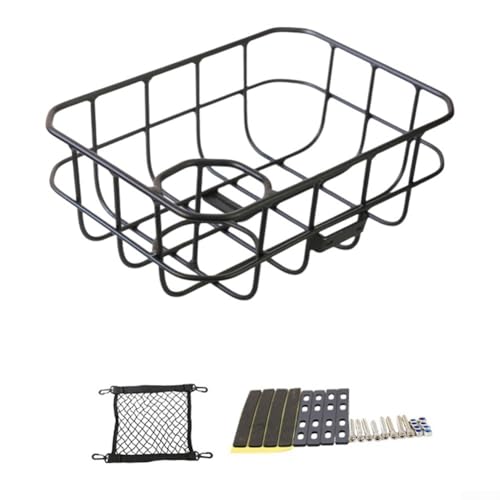 Vorderer Korb für Fahrräder mit Wasserflaschenhalter, Aluminium-Legierung für Haltbarkeit und Stabilität (schwarze feste Platte) von Tidevib