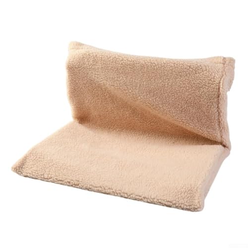 Warmes Berber-Fleece-Hängebett mit Metallrahmen für kleine Haustiere bis 5 kg, bequemer faltbarer Korb für Katzen und Kleintiere, mit abnehmbarem waschbarem Bezug (Beige) von Tidevib