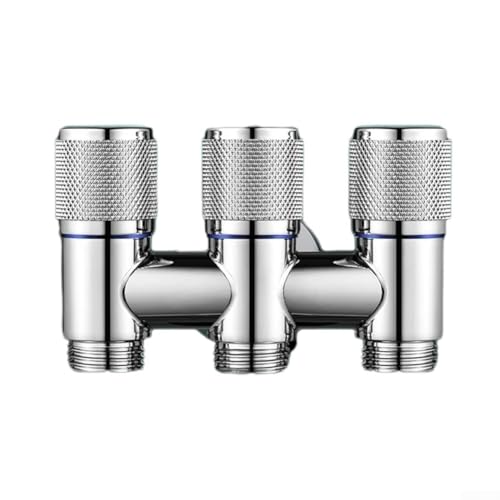 Wasserumleitungs-Winkelventil Drei-Wege-Steuerung für WC- und Bidet-Anwendungen (Silber) von Tidevib