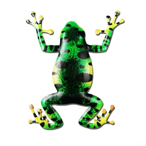 Wetterfeste Metall-Frosch-Statue für den Außenbereich, Hof- und Gartendekoration, mit Art-Deco-Design (grün2) von Tidevib