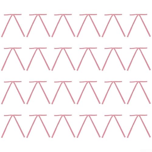 Wunderschönes Set mit 24 roten Weihnachtsbaumschleifen aus Samt, um Ihre Feiertage zu verschönern (rosa) von Tidevib