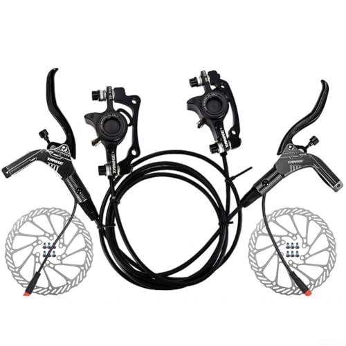 eBike Hydraulisches Scheibenbremsen-Set mit elektrischem Bremshebel für Rotor 160 mm mit PM 74 mm und IS 51 mm Montagespezifikationen (schwarz) von Tidevib