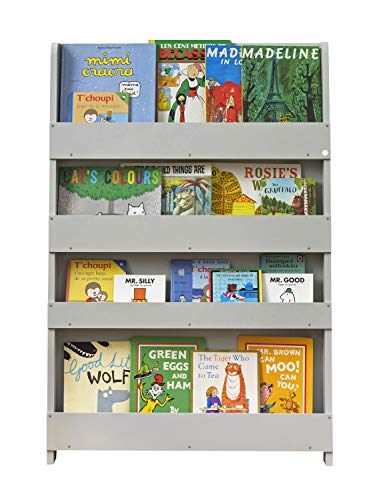 Tidy Books ® Bücherregal Kinder, Hellgrau, Bücherregal Kinderzimmer, Montessori Material Kinderregal, 115 x 77 x 7 cm, Nachhaltig und Umweltfreundlich, Handgefertigt, Das Original seit 2004 von Tidy Books