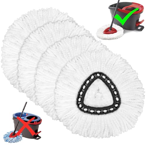 4 Stück Wischmopp Ersatzköpfe Kompatibel mit Vileda Turbo, Mikrofaser Wischmob Ersatzmop Moppköpfe für Bodenwischer und EasyWring&Clean Mopp 4 Stück Wischmopp Ersatzköpfe Kompatibel mit Vileda Turbo, Mikrofaser Wischmob Ersatzmop Moppköpfe für Bodenwischer und EasyWring&Clean Mopp von Tidy Monster