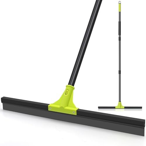 TidyBliss Wasserschieber Bodenabzieher 60 cm, Wasser Abzieher Boden mit Teleskopisc Stiel 158 cm, Wasserabzieher Gummiabzieher Flitsche für Dusche Terrasse Garage Bad Fliesen Deck Fenster (Grün) von TidyBliss