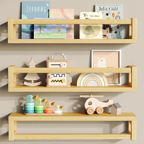 TidyCorner Verbesserte dicke, schwebende Regale – Mehrzweck-Bücherregale zur Wandmontage für Kinder und Kinderzimmer, ideal für Bücher, Spielzeug, Gewürzregal, Dekoration – Naturholz TidyCorner Verbesserte dicke, schwebende Regale – Mehrzweck-Bücherregale zur Wandmontage für Kinder und Kinderzimmer, ideal für Bücher, Spielzeug, Gewürzregal, Dekoration – Naturholz von TidyCorner