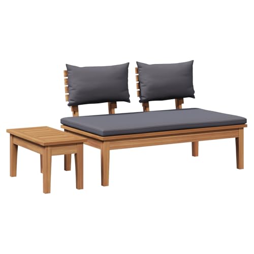 2-teiliges Gartenbank-Set aus solidem Teakholz Moderner Sessel Adirondack Loungesessel für Terrasse Camping Café von Tidyard