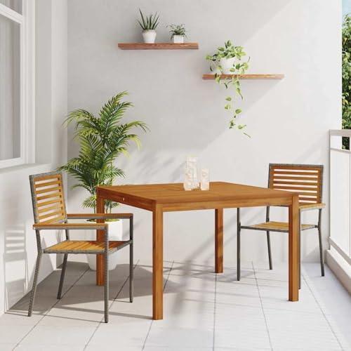 3-teilige Garten Essgruppe Grau Stapelbare Gartenstühle mit Kissen 2 Stück Grau Poly-Rattan, Loungemöbel Set Essgruppe Sitzgruppe for Terrasse Hotel Loungebereich Restaurant3365530 3-teilige Garten Essgruppe Grau Stapelbare Gartenstühle mit Kissen 2 Stück Grau Poly-Rattan, Loungemöbel Set Essgruppe Sitzgruppe for Terrasse Hotel Loungebereich Restaurant3365530 von Tidyard