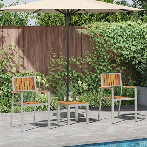 3-teiliges Garten Essset, Stapelbare Gartenstühle 2 STK. Massivholz Akazie und Metall, Loungemöbel Set Essgruppe Sitzgruppe for Terrasse Hotel Loungebereich Restaurant3334841 3-teiliges Garten Essset, Stapelbare Gartenstühle 2 STK. Massivholz Akazie und Metall, Loungemöbel Set Essgruppe Sitzgruppe for Terrasse Hotel Loungebereich Restaurant3334841 von Tidyard